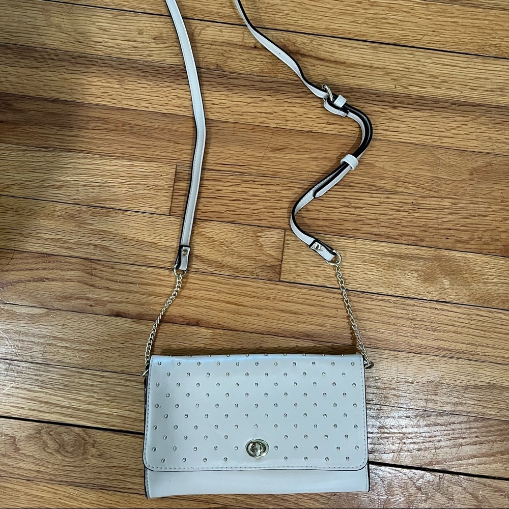 Tan and gold shoulder / crossbody bag